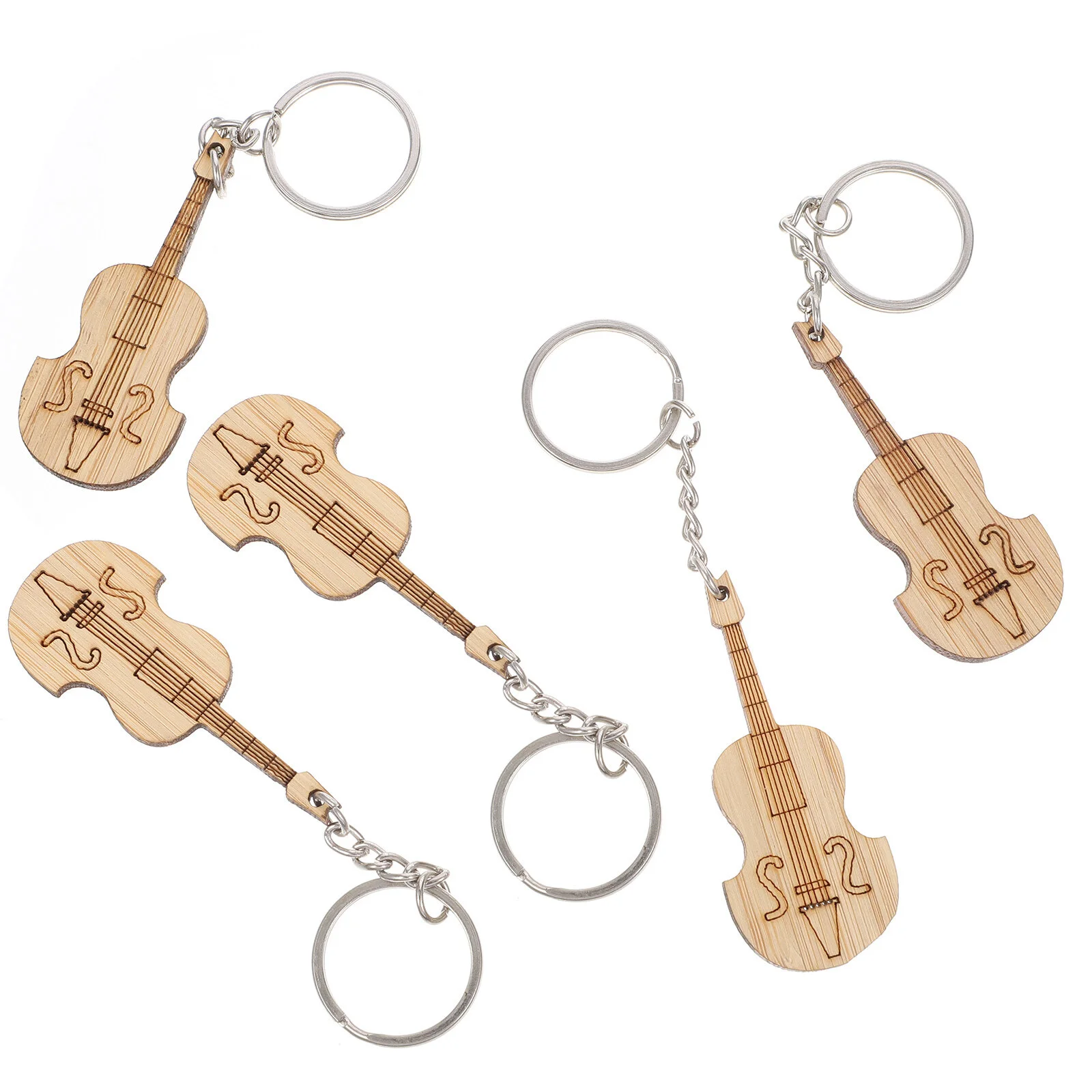 

5pcs Music Keychains Musical Instrument Key Rings Car Keychains Key Decors
