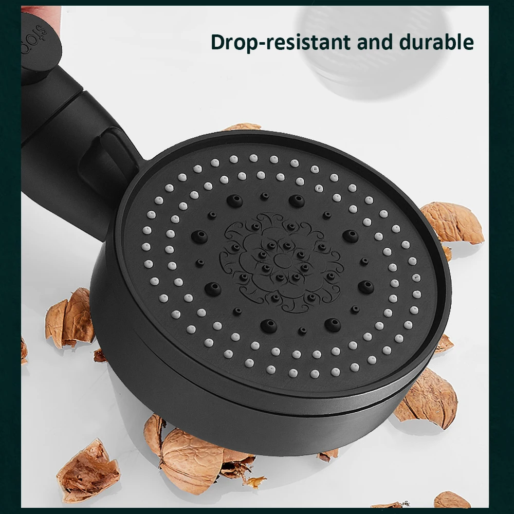 5 Mode Adjustable Black Shower Head High Pressure Bathroom Shower One-key Stop Water Saving Spa Showerheads Bathroom Accessories