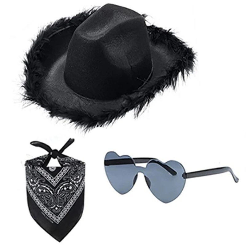 

Cowboy Hat Glasses Bandana Bachelorette Bandanas bachelorette Party Hat For Adults Funny Bridal Costume Adult Women