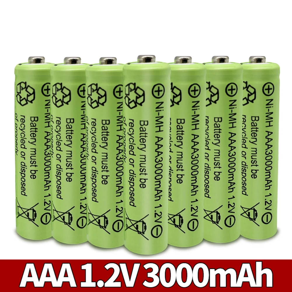 

2023 New 1-20pcs AAA 3000mAh 3A 1.2V Ni-MH yellow rechargeable battery cell for MP3 RC Toys led flashlight flashlight