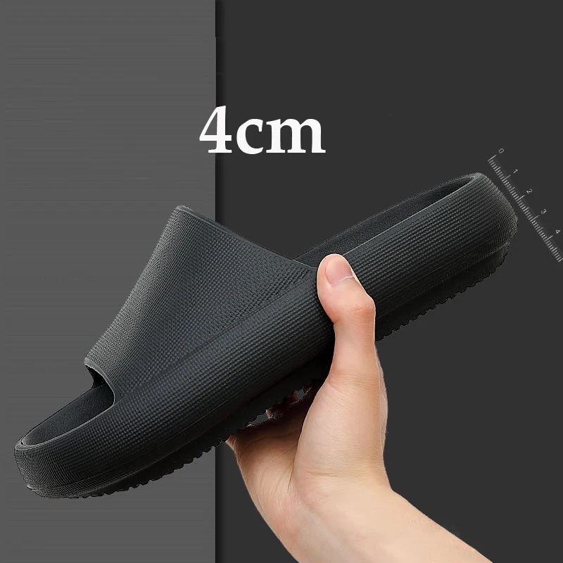 

EOEODOIT Women Men's Slippers Outside Indoor Sandlias Bath Thick Platform Non-slip Home Beach Sandals Ladies Shoes