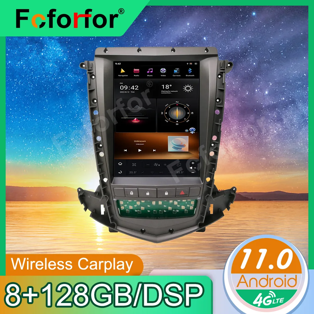 

Multimedia Radio Headunit Android11 For Cadillac SRX 8+128G PX6 Tesla Style Screen Car Player Auto GPS Navigation Tape Reconder