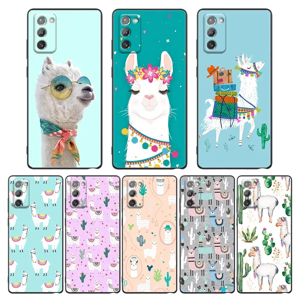 

Phone Case for Samsung Note 20 9 10 8 5G M11 M12 M30s M32 M21 M51 F41 F62 M11 Case Cover Llama Alpaca Animal