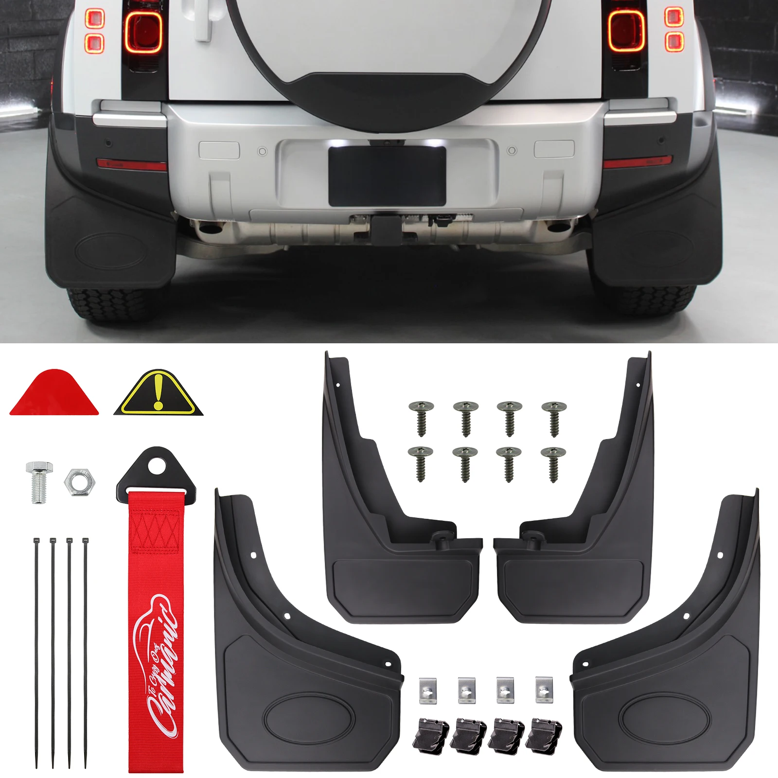 Брызговики с буксировочным ремнем для Land Rover Defender 90 110 L663 2020-2023