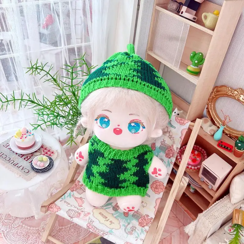 

Женская трикотажная одежда для кукол, свитер, плюшевая ткань, аксессуары для кукол, костюм для кукол, 20 см