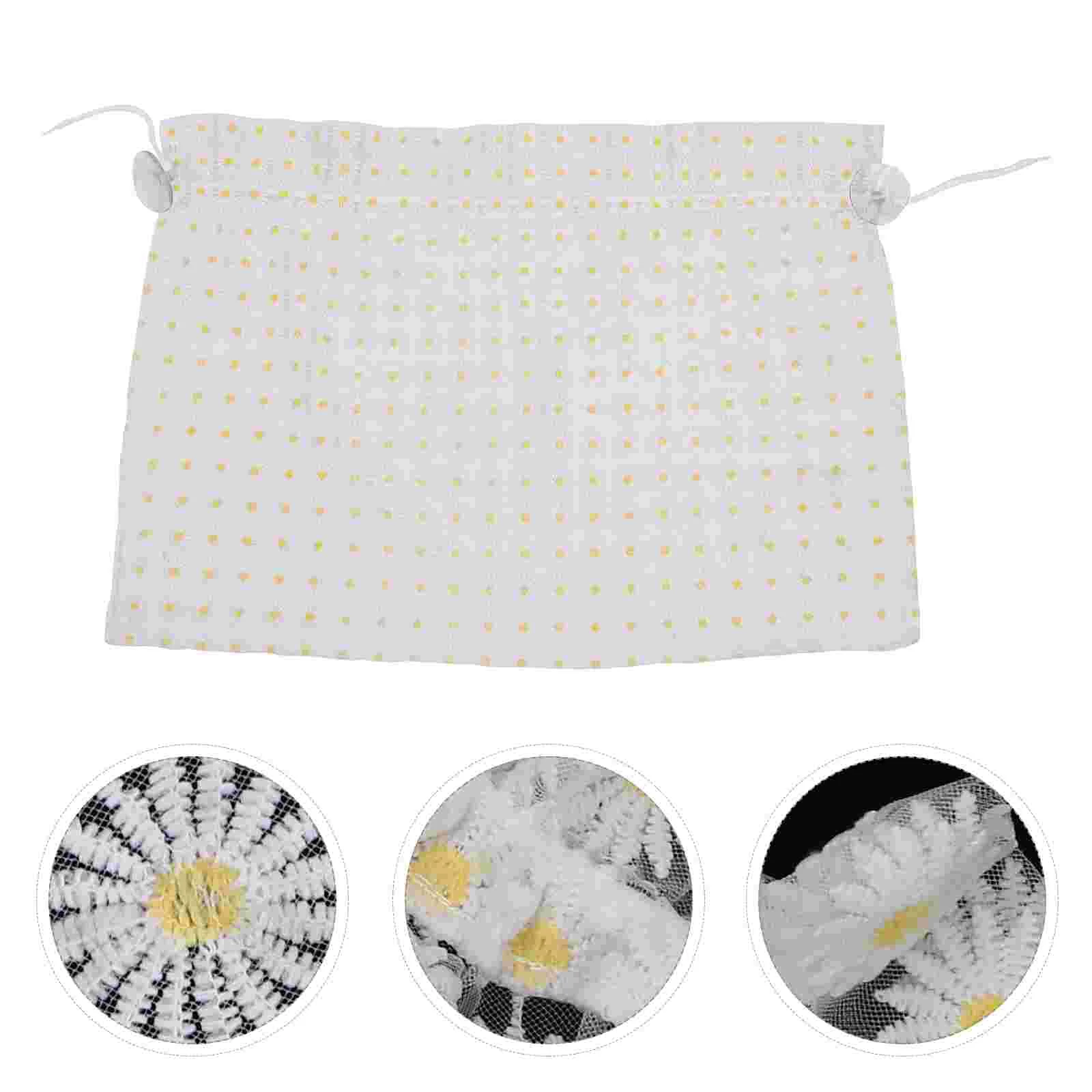 

1Pc Delicate Lace Car Sunshade Curtain with Small Daisy Patterns White
