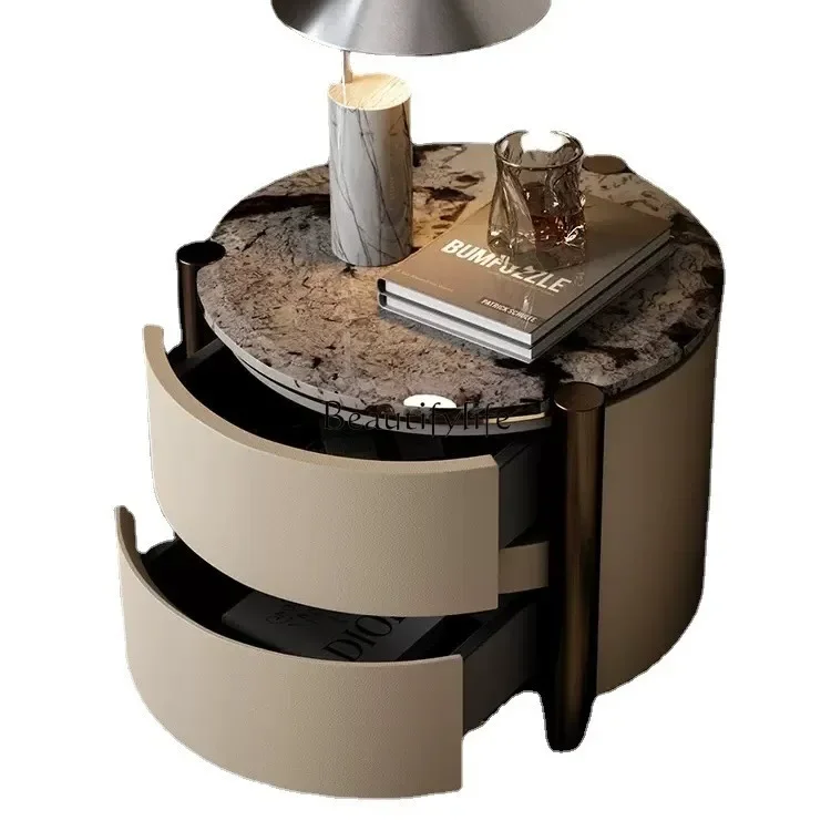 Tianshan Twilight Snow Роскошная каменная прикроватная тумбочка 2024 современная простая