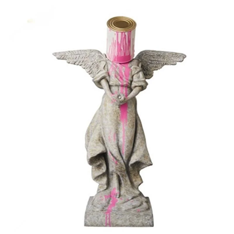 

Pour The Paint Iron Bucket Angel оригинальная поддельная скульптура банкси Топ уличное искусство Статуэтка из смолы