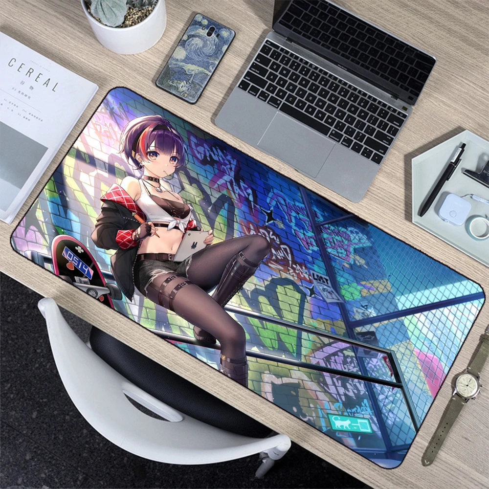 

Hip Hop Hot Girl Ram Game Mouse Pad Boys and Girls Anime Computer Accessories Keyboard Pad Long Thickened Large Office Desk Pad