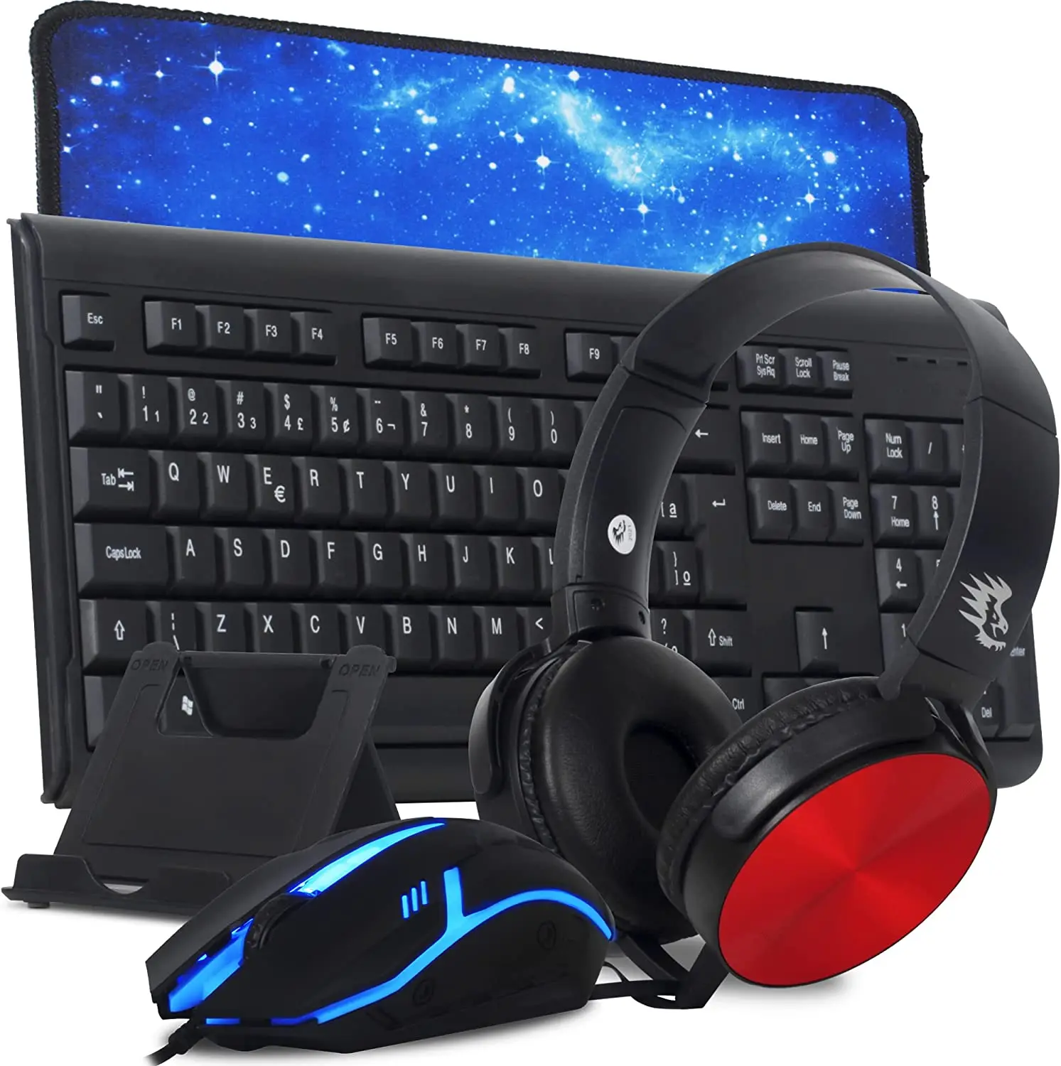 

Fantastic RGB USB Gamer Headset Kit with Mouse, Mouse Pad, P2 Suporte Mesa and Mobile Stand-up for PC, PS4, PS5, Xbox S Series &