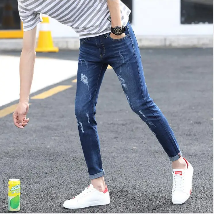 

Новинка 2022, модные мужские джинсы, деловые повседневные Стрейчевые зауженные джинсы, классические брюки, джинсовые брюки для мужчин