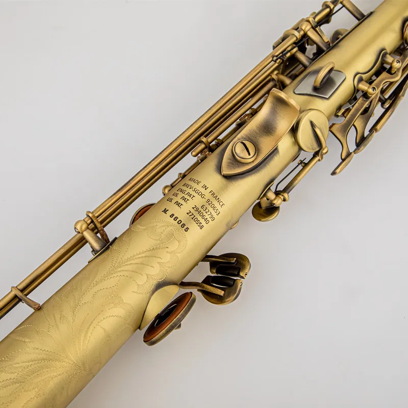 ТОП латунный прямой саксофон-сопрано-саксофон Bb B плоский деревянный духовой