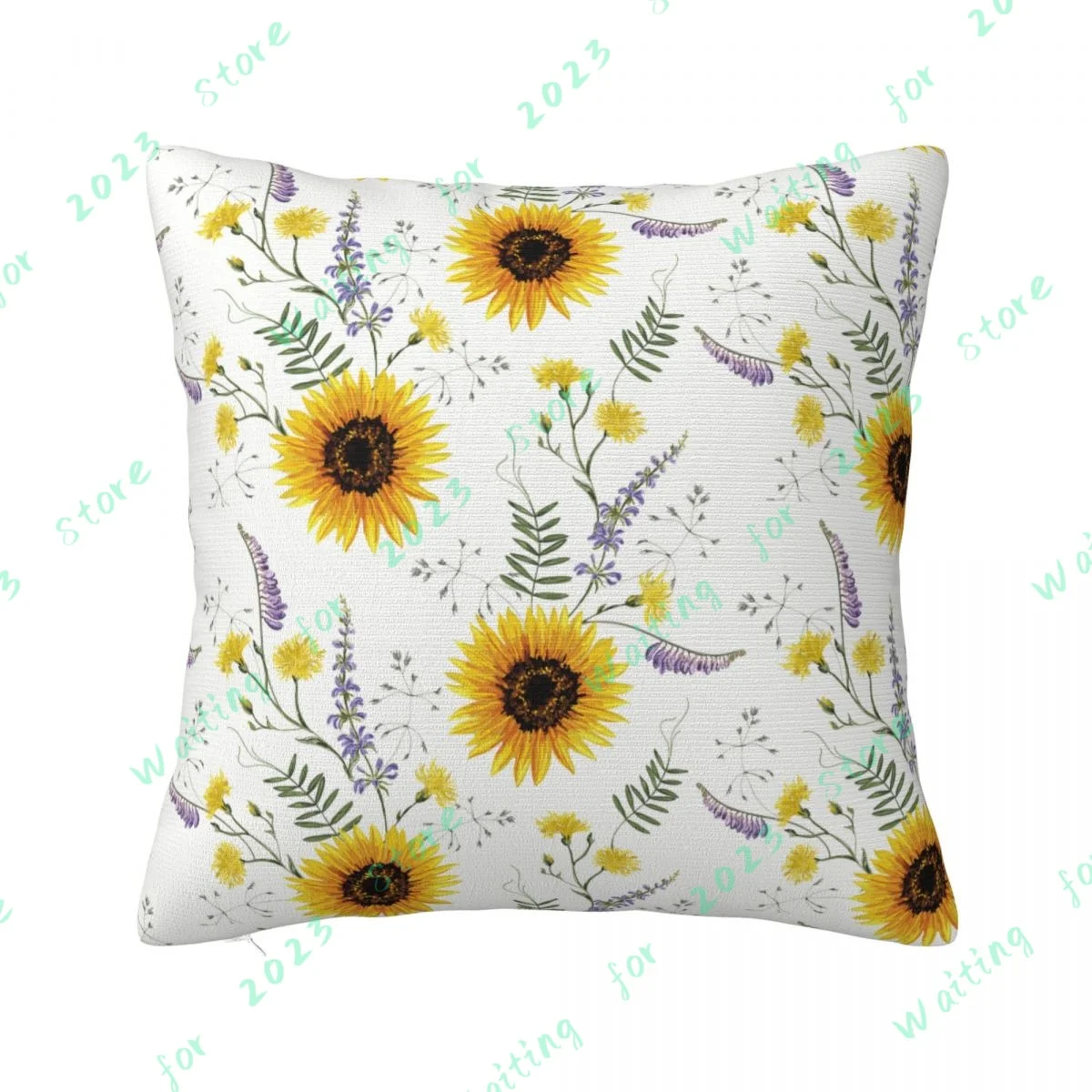 

45*45cm Sunflower Pillowcase Printing Series Non-Fading Waist Pillowcase Washable Sofa Supplies Pillow Cover Home Decoration