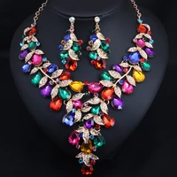 luxury sparkling rhinestone necklace and earring set exquisite and elegant bridal dress banquet best jewelry accessories