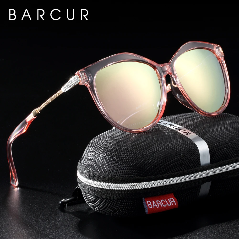 Очки солнцезащитные BARCUR женские круглые Поляризационные солнечные очки кошачий