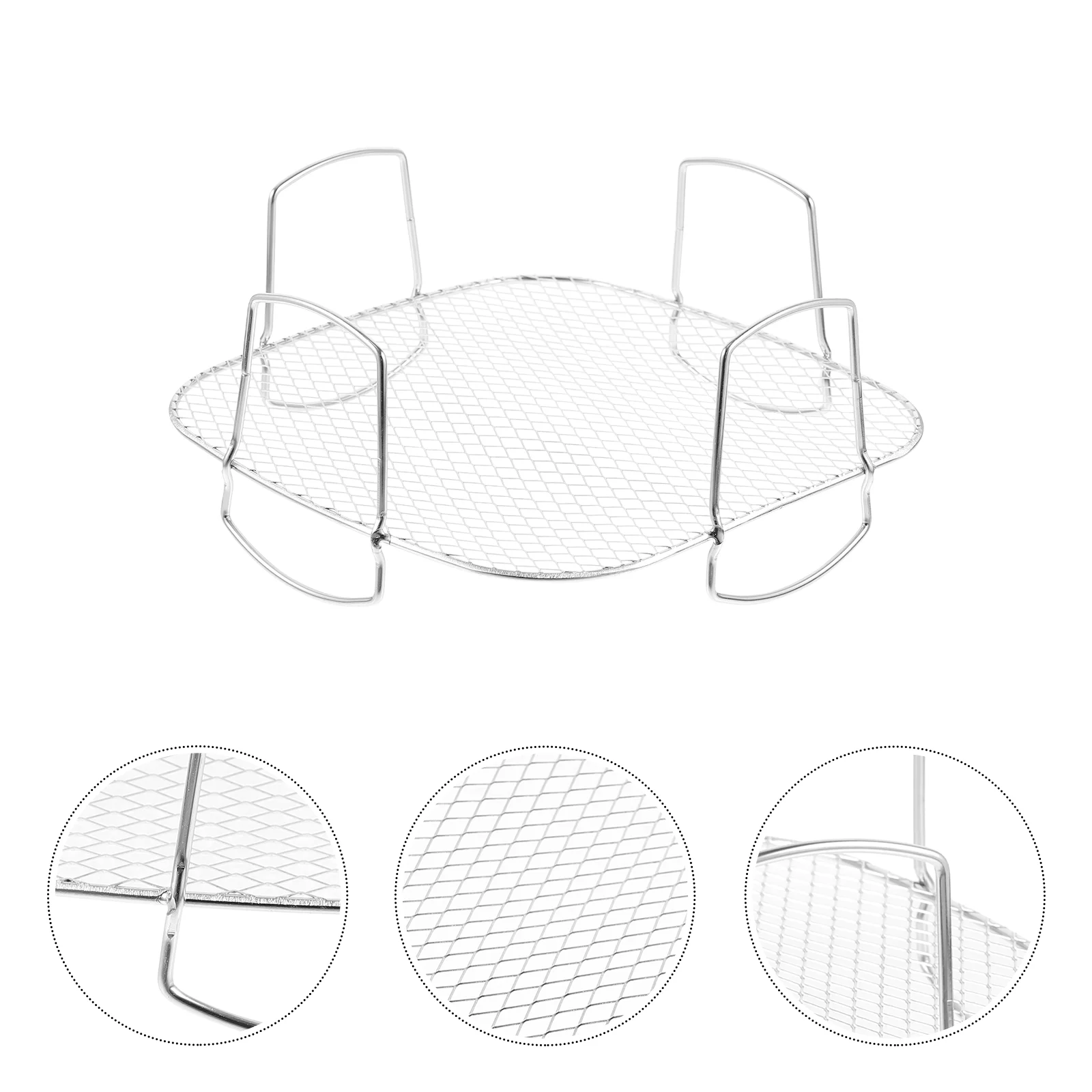 

Airfryer Basket Square Baskets Stainless Steel Kitchen Grilling Rack Dehydrator Vegetable