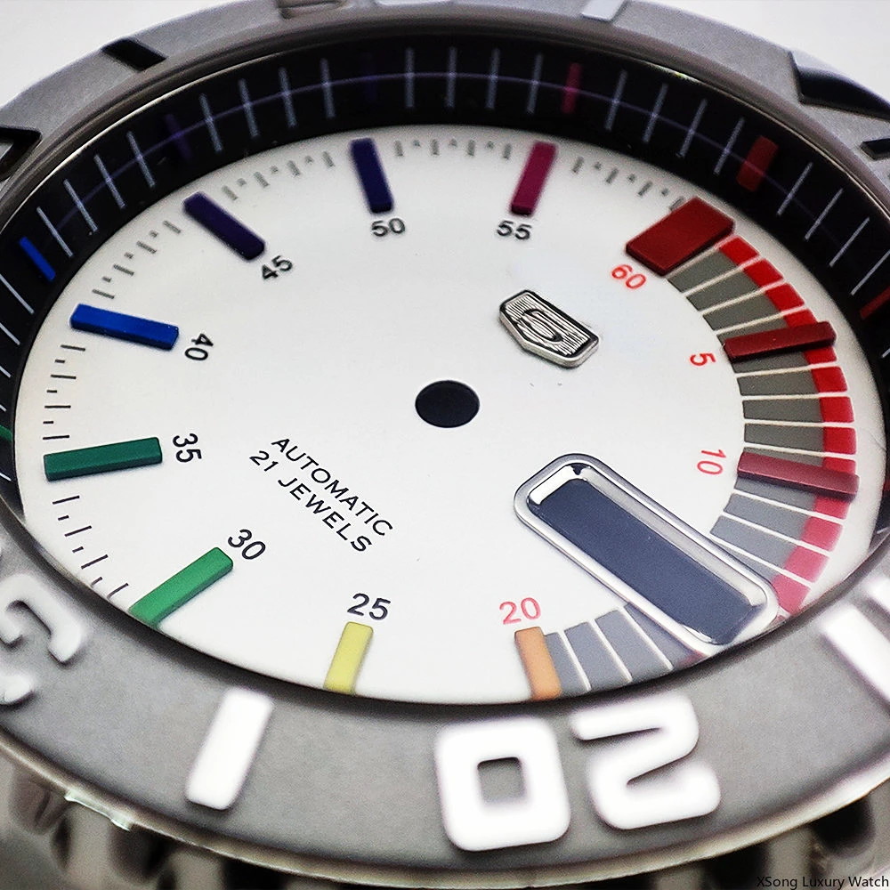 42mm Watch Case SKX007 Mechanical Stainless Steel Cases Ceramic Sapphire Glass Fit nh35a nh36a 4R Movement Waterproof Watch Case