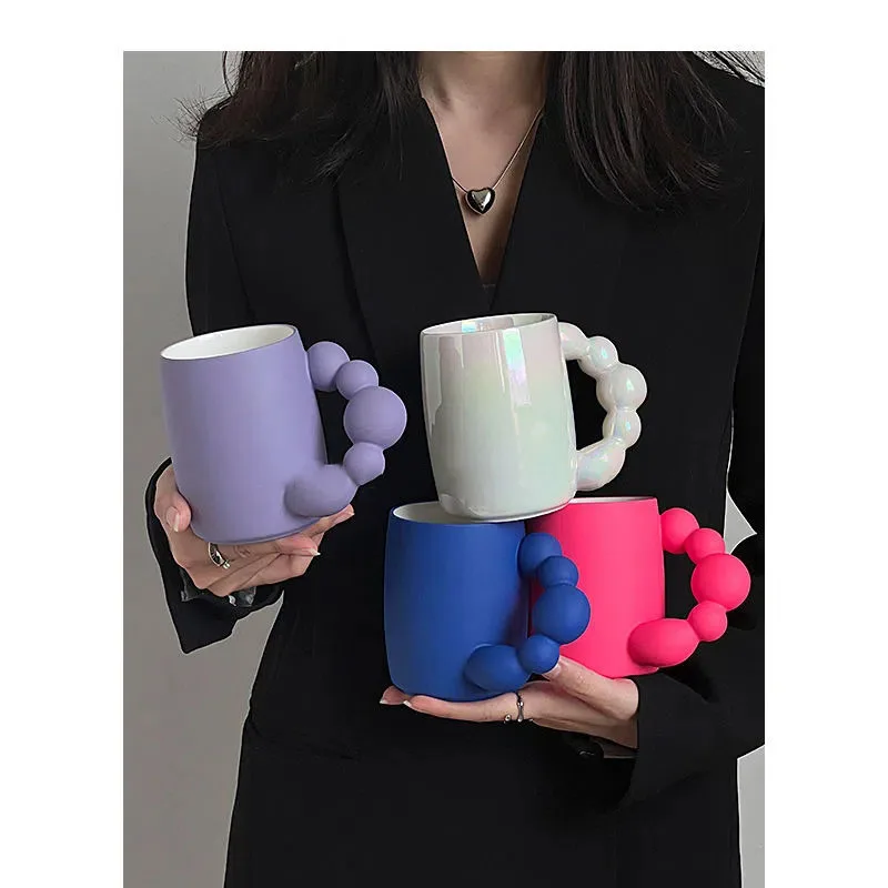 

Керамическая кружка, домашний блоггер с одинаковой ручкой, кофейная чашка, чашка для пары, чашка для воды, женская, высокая стоимость, милая ...