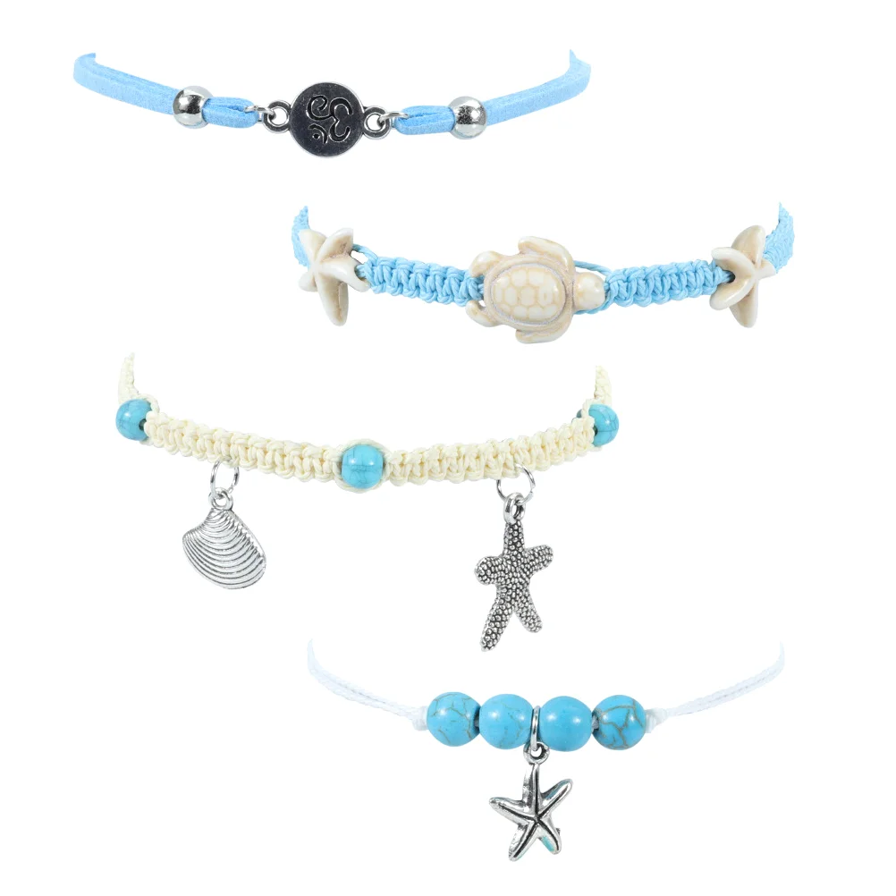 

Bracelet Anklets Seashell Beach Anklet Shellwoven Friendship Ankle Braided Jewelry Rope Stringhawaiian