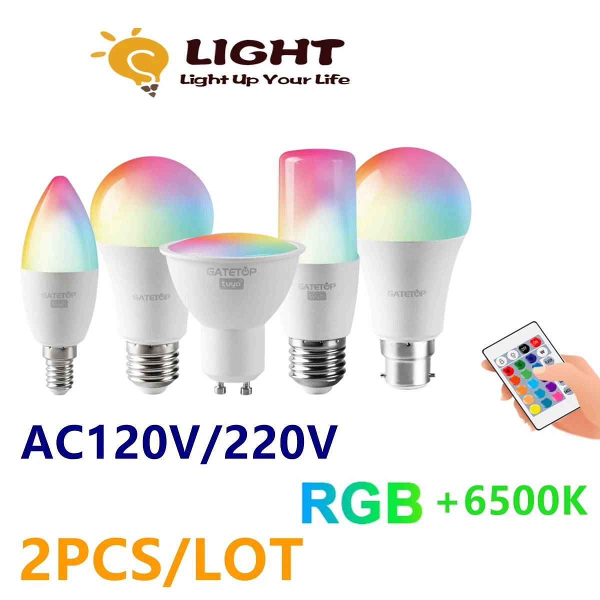 

LED RGB Lamp Spotlight Bulb E27 E14 GU10 B22 AC120 AC220V Bombillas LED 6W 10W IR Remote Control Led Smart RGBW Lamp Home Decor