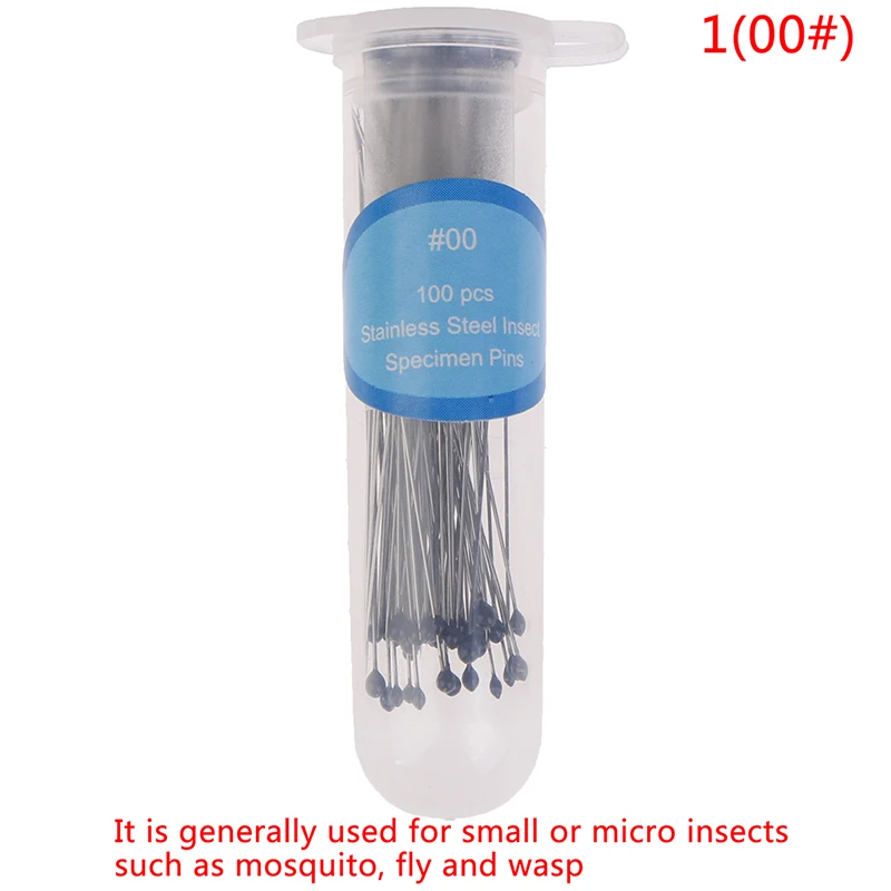 

100 шт., штифты для насекомых, игла для образцов из нержавеющей стали для школьной лаборатории, энтомологии
