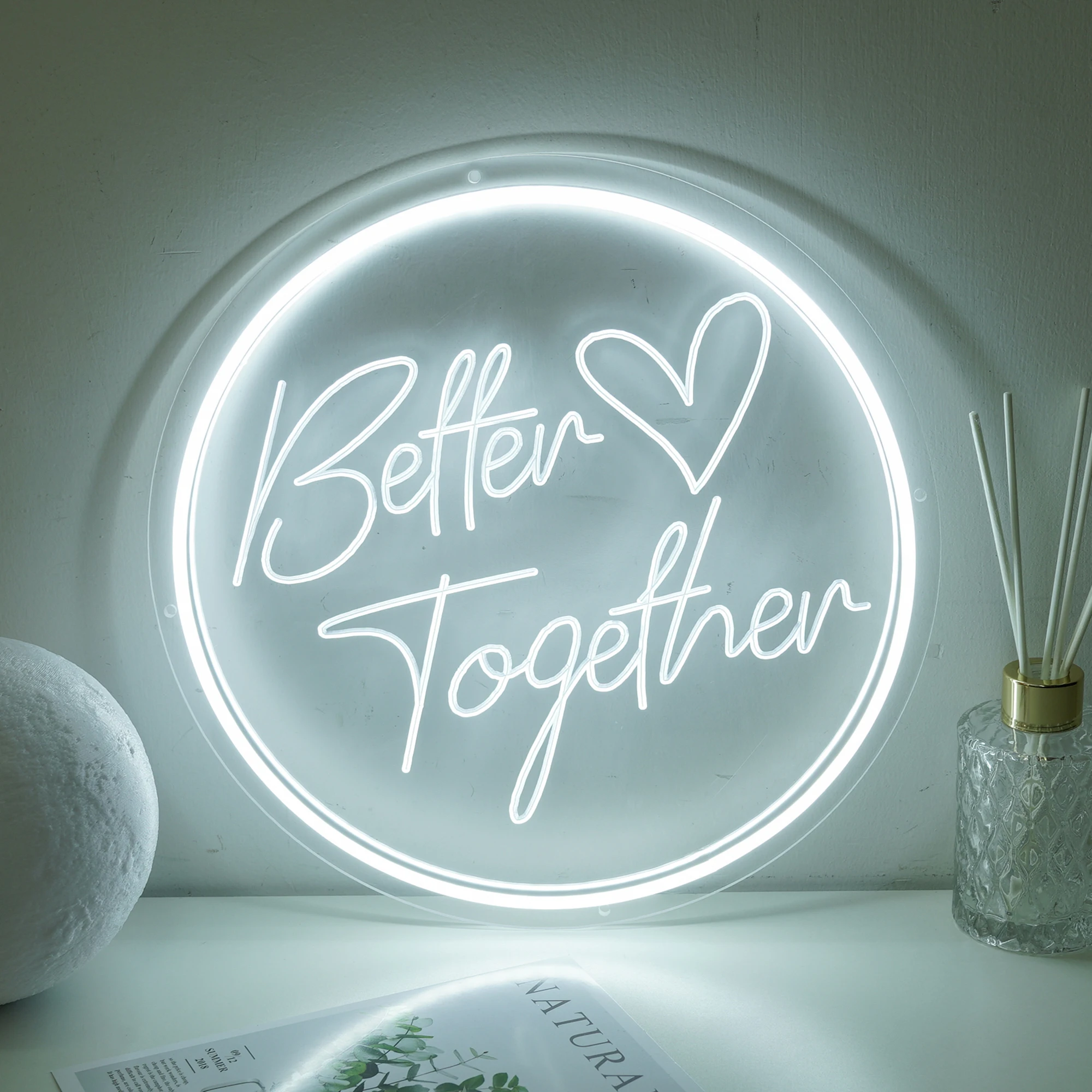 

Better Together Neon Sign Custon Neon Sign Personalized Gift LED Neon Light Wedding Decoration Home Room Wall Decoration