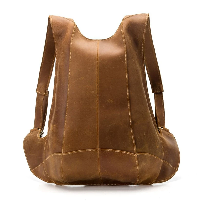 

Men's Backpacks Leather Shoulders Anti-Theft Rear Zipper Mobile Phone Bag