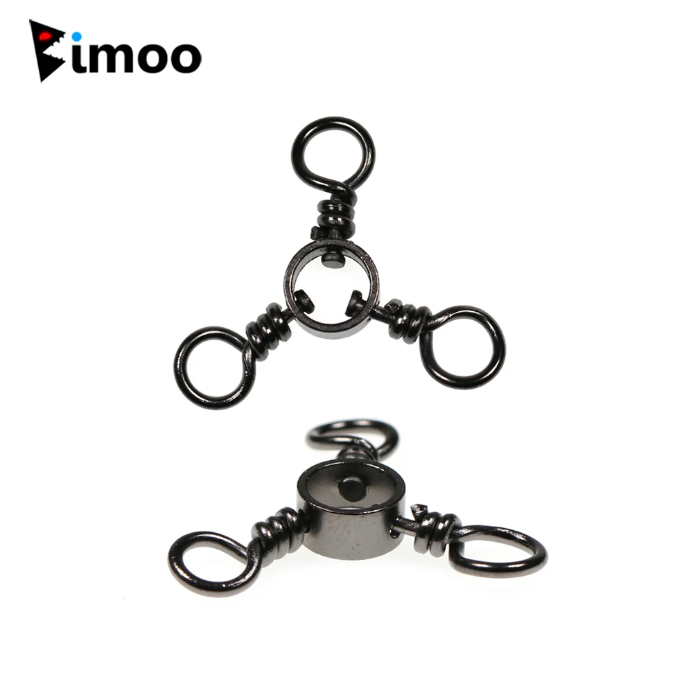 

Bimoo 20 шт. латунные 3-ходовые рыболовные Вертлюги, морская рыбалка, подшипниковое кольцо, тройной поворотный Рыболовный коннектор