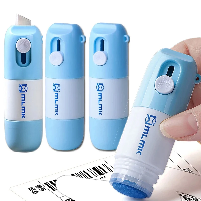 

Double Head Parcel Opener Thermal Paper Data Protection Fluid Identity Privacy Guard Roller Stamper Retractable Correction Fluid