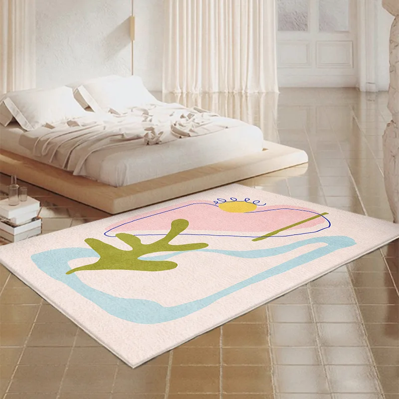 

Fresh And Natural Bedroom Girl Decoration Bedside Carpet Cream Coffee Table Mat Ins High Quality Living Room Lounge Rug Doormat