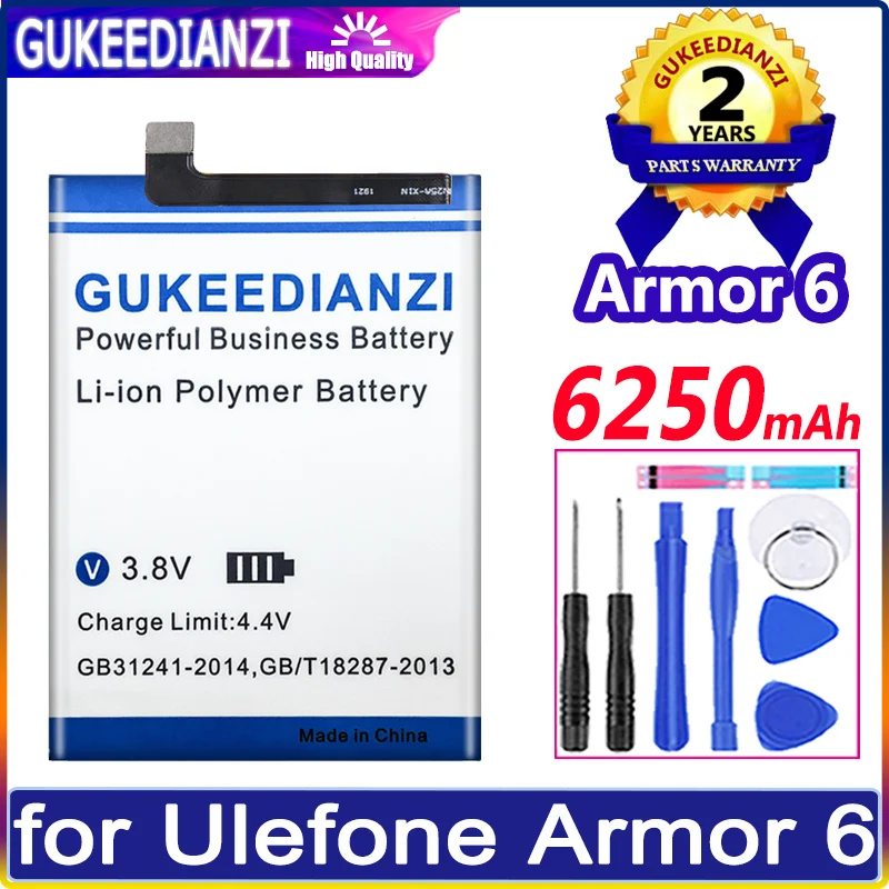 

Аккумулятор Armor 6 6250 мАч для Ulefone Armor6, батареи + Бесплатные инструменты
