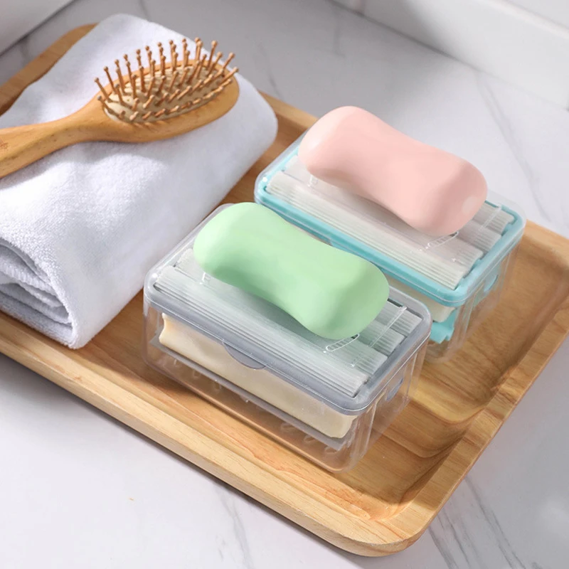 

Portable Soap Dishes Box Storage Bathroom Holder Shelf Supplies Accessories Organization For Bath Gadget Plastic Container