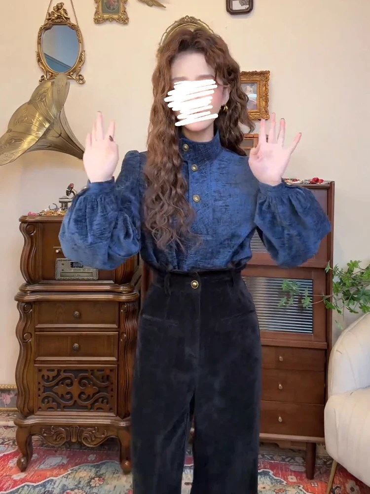 Высококачественные элегантные рубашки с воротником-стойкой женские осенние и