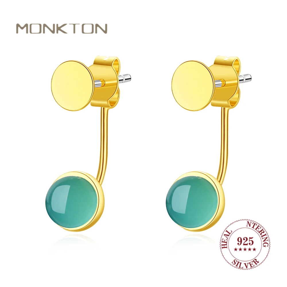 

Monkton 925 Sterling Silver Green Gemstones Earring for Women Girls Party Fine Jewelry Dating Anniversary Christmas Brincos Gift