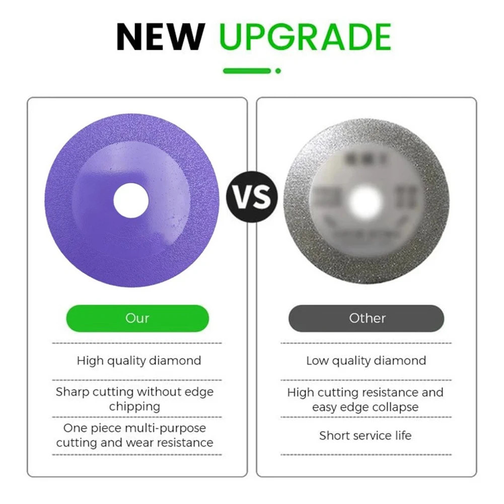 

3pcs 100mm Angle Grinder Diamond Saw Blade Kit Diamond High Manganese Steel Glass Ceramic Grinding/Cutting Disc 100mm*20mm