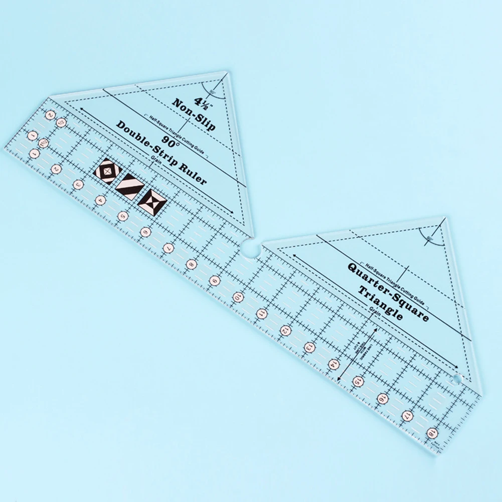 Треугольная линейка 90 градусов двойная полоса для резки ткани домашнего шитья