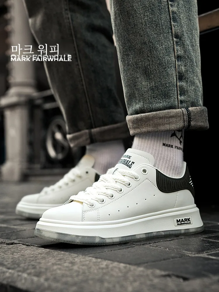 Белые туфли Mark Huafei новые кроссовки из натуральной кожи мужская обувь McQueen осень