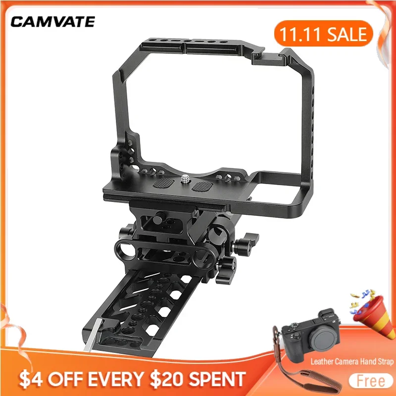 

CAMVATE Camera Cage Rig for Nikon Z7 II with Shoe Mount & NATO Rail Connection & 15mm Quick Release Baseplate for Tripod Mount