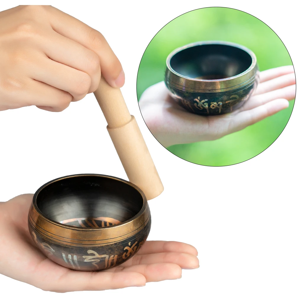 

Tibetan Bowls Buddhism Brass Tibetan Singing Bowl 8cm Antique Design Suitable For Yoga Meditation Sound Healing