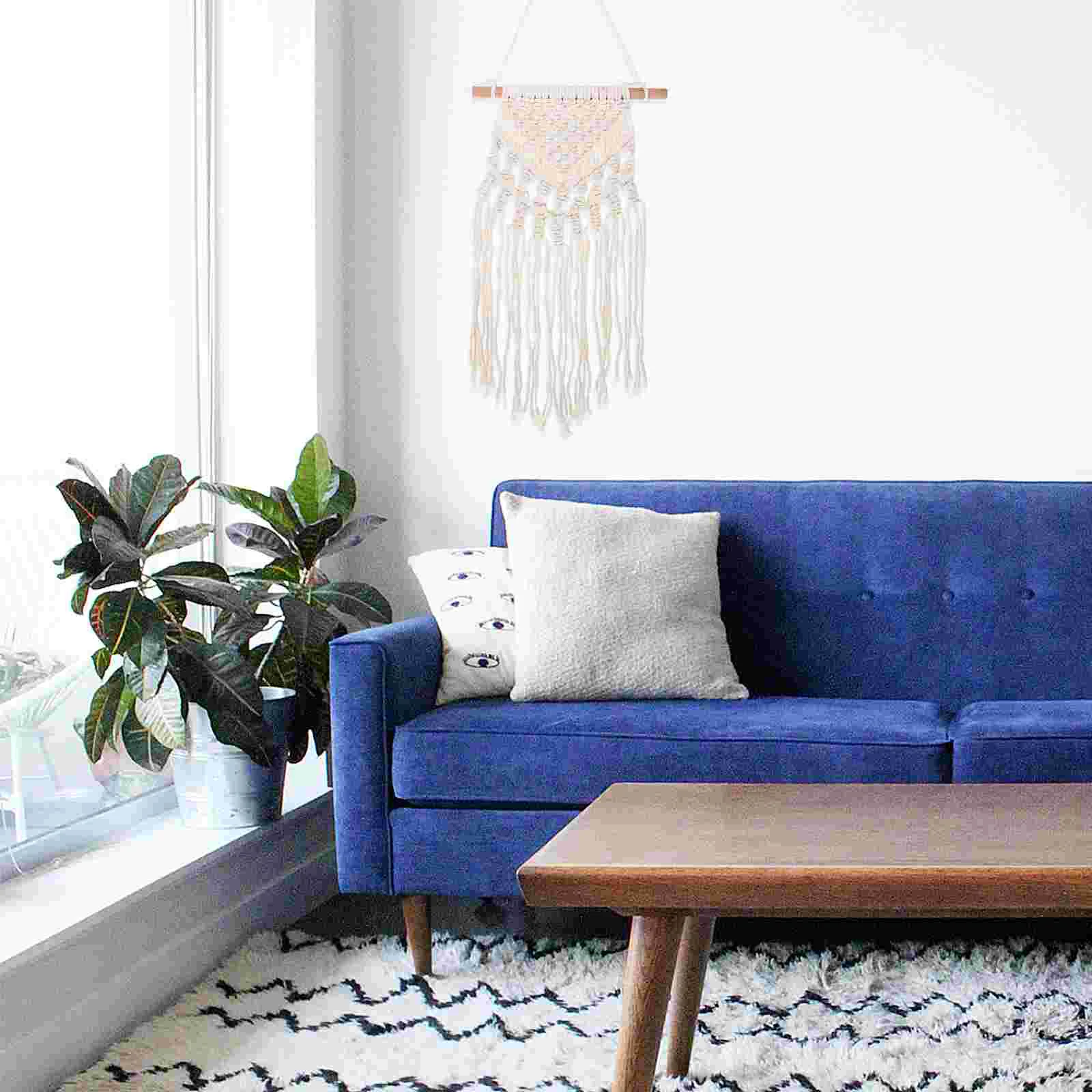 

Cotton Rope Macrame Tapestry Woven Pendant Kids Room Decor Bedroom Bohemian Wall Hanging Tassel Ornament
