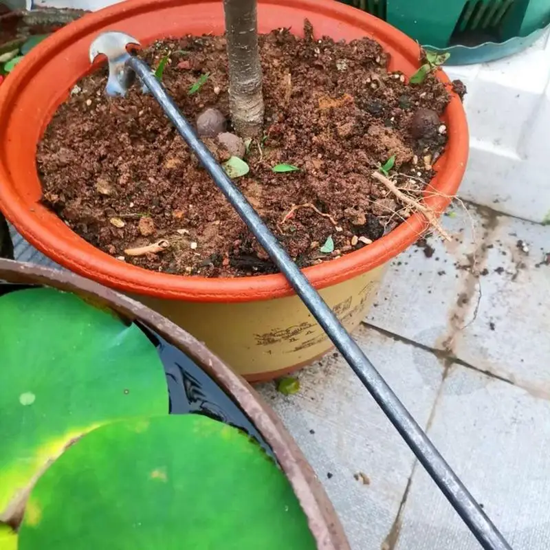 

Кованый ручной травяной Съемник из нержавеющей стали с длинной ручкой, садовые аксессуары для ухода, грабли-погрузчик для газона, полевой террасы, парка