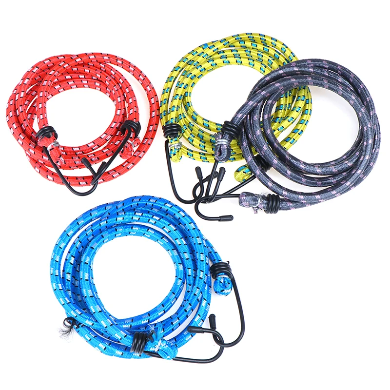 

1PC 1.5m Bungee Cord Strap Heavy Tarp Stretch Elastic Tie Luggage Rope Down Hooks Bicycle Tied Elastic Shelf Rope