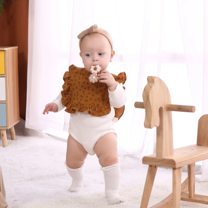 

Reversible Baby Bibs Skin-friendly Cotton Ultra Absorbent Feeding Bib for Infant