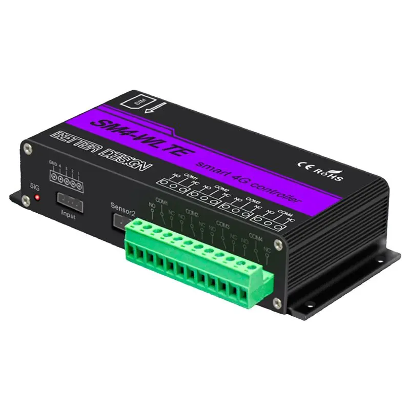 Фото Новый беспроводной GSM SMS контроллер Shown-SM4-WLTE 4G с дистанционным управлением вкл/выкл, 4 реле, управление через приложение, датчик температуры, вилка EU №4