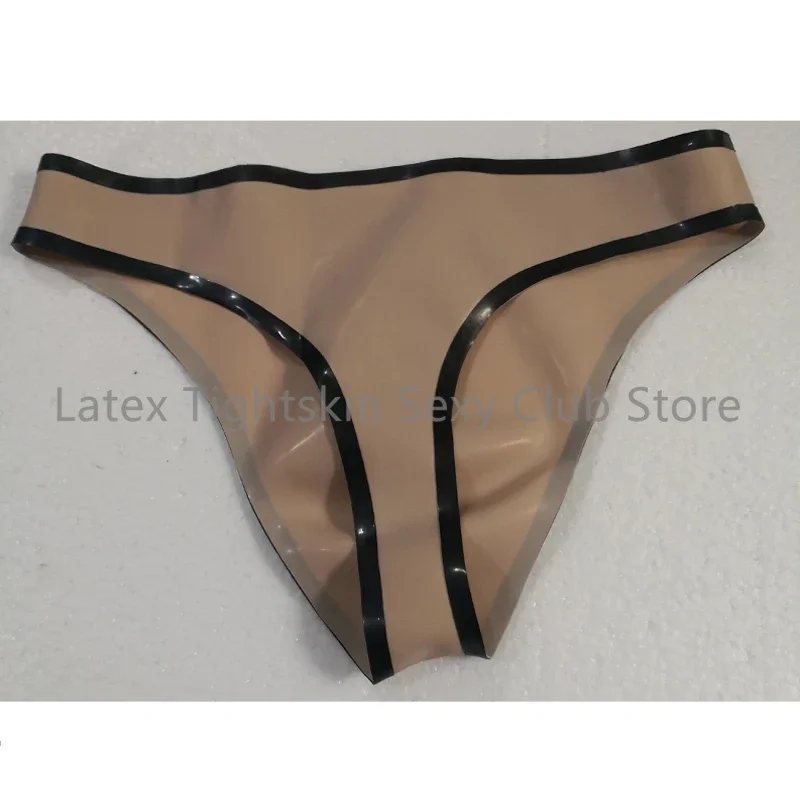 Сексуальные женские трусы из натурального латекса телесного цвета и черного