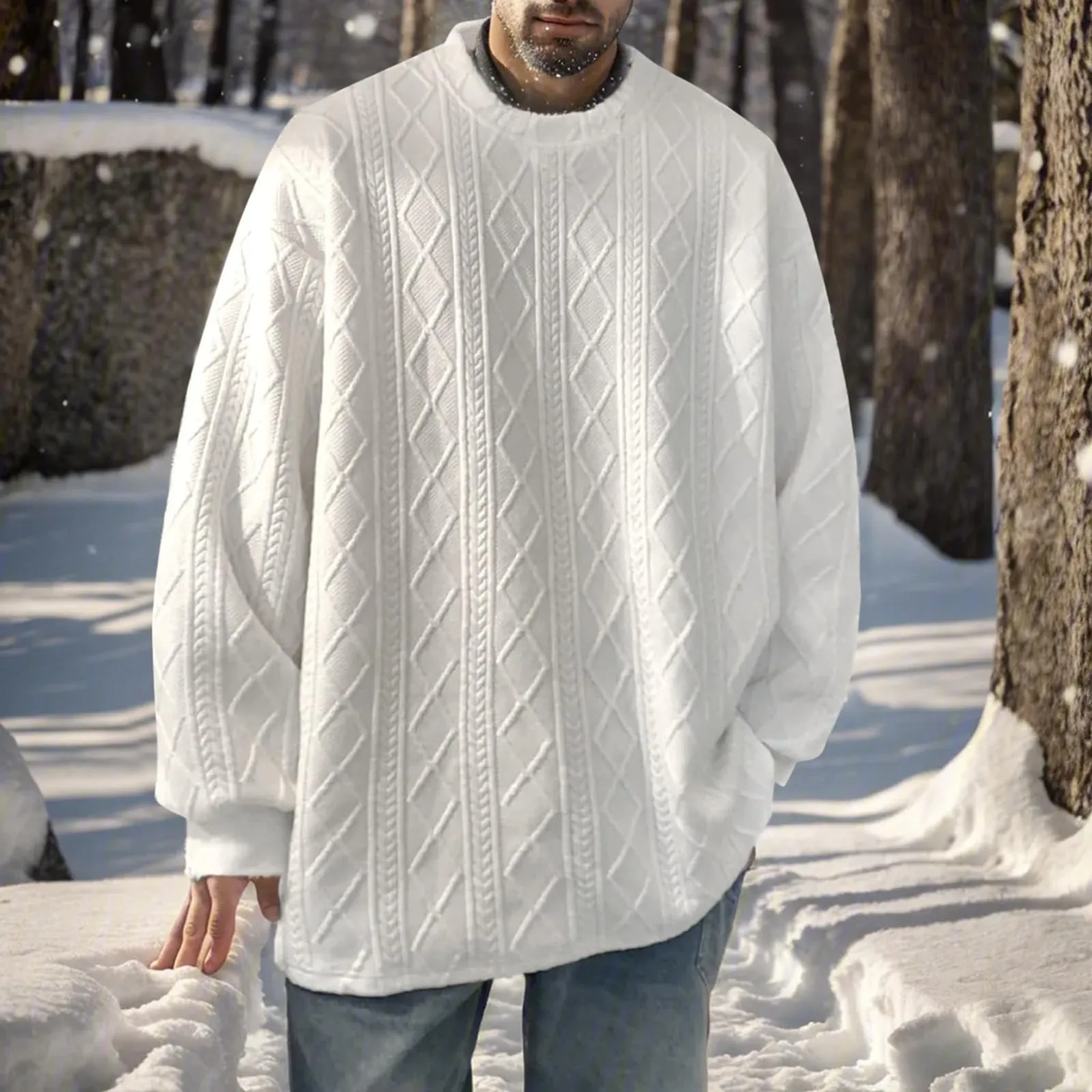 Свитер с узором из стразов для мужчин кардиган на весну и осень Однотонный свитер