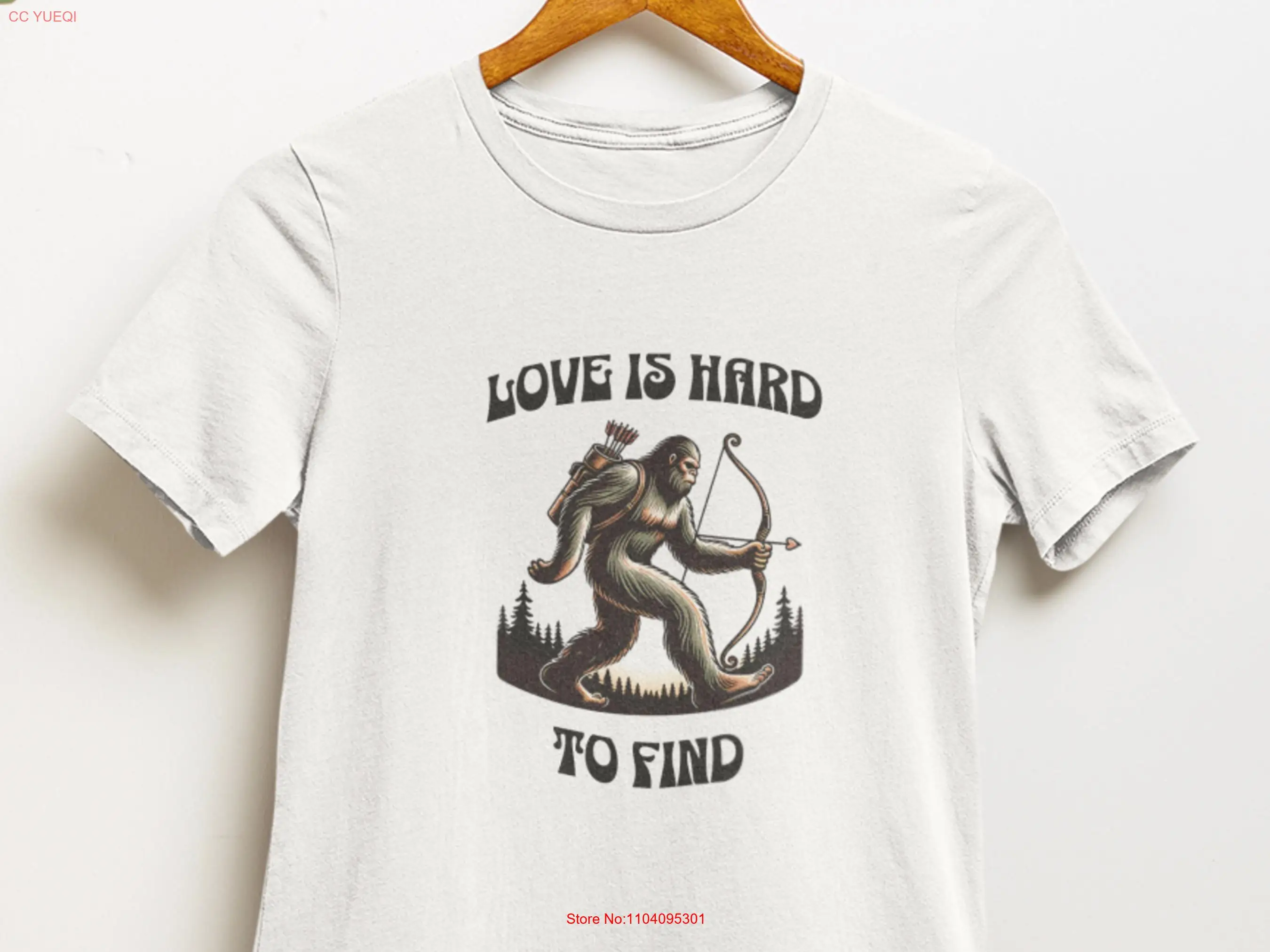 Футболка Bigfoot Hard to Find True Believer and Cupid Funny Big Foot Believe in Valentines Day с длинными или короткими