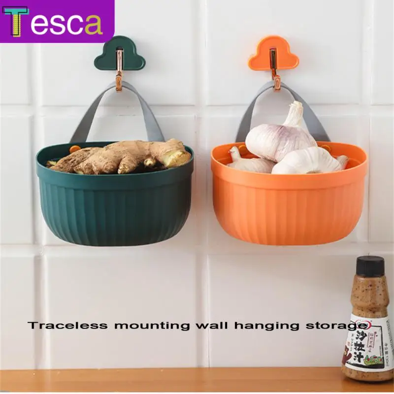

Wall Hanging Hook High Quality Storage Basket Scallion Ginger And Garlic Multifunctional Hanging Rack Kitchen Accessories