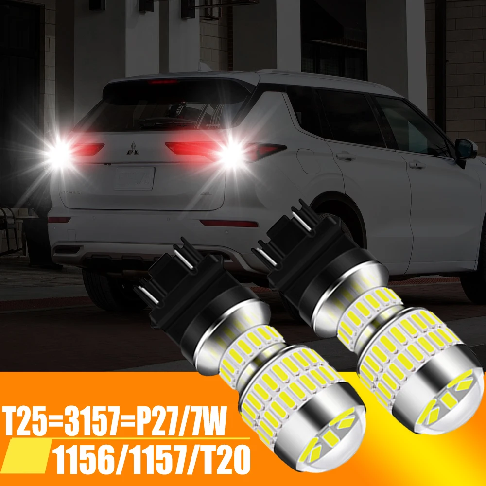 

2Pcs P21W LED Canbus 1156 BA15S BAY15D Bulb W21/5W T20 3157 P21/5W 7443 T25 6500K White Brake Light Reverse Lamp DRL Turn Signal