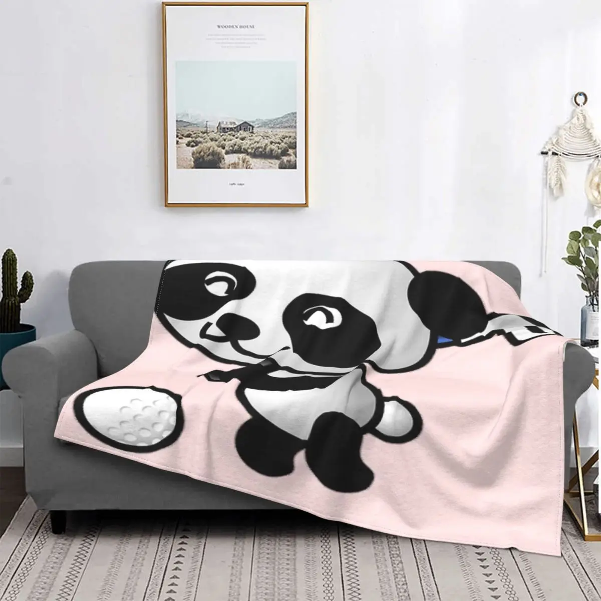 

Manta de muselina con diseño de Panda y Mamá, colcha a cuadros para cama, edredón, 6 unidades